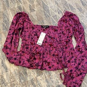 Urban Outfitters Ava Smocked Floral Blouse